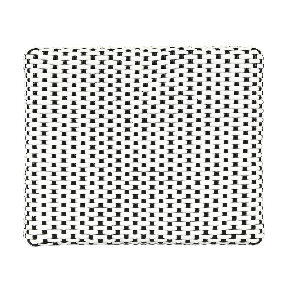 Robias Rectangular Rattan 24.5" Counter Stool, White and Black Dot. Picture 5