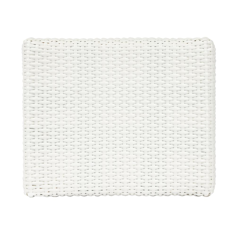 Robias Rectangular Rattan 24.5" Counter Stool, Glossy White. Picture 5