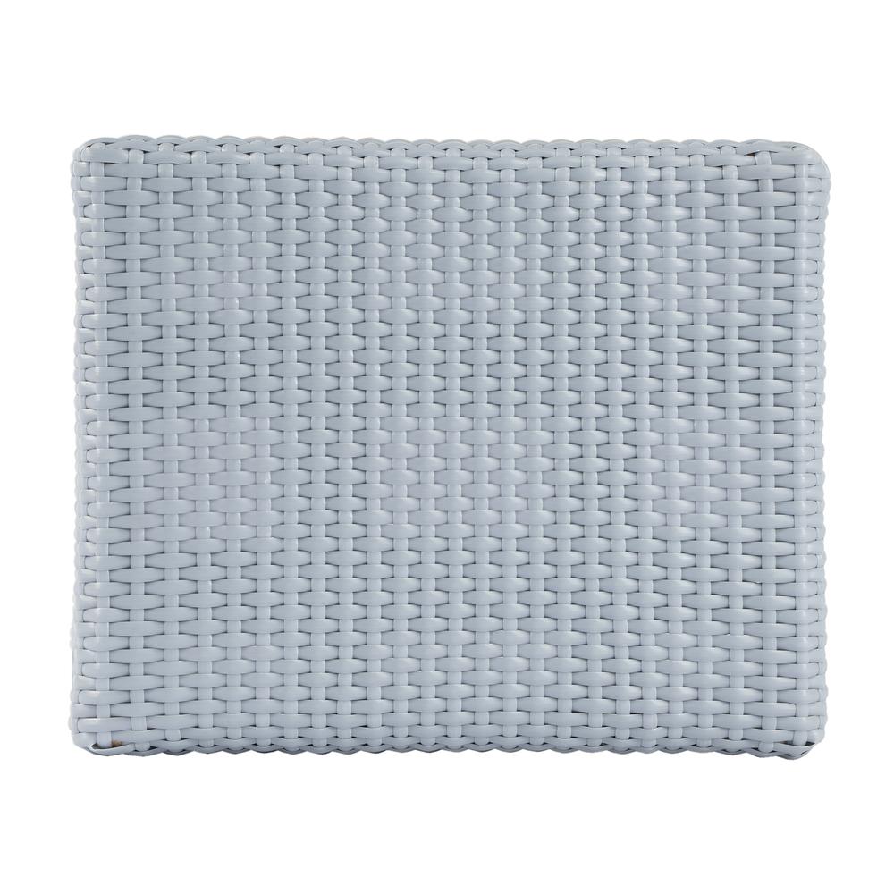 Robias Rectangular Rattan 24.5" Counter Stool, Baby Blue. Picture 6