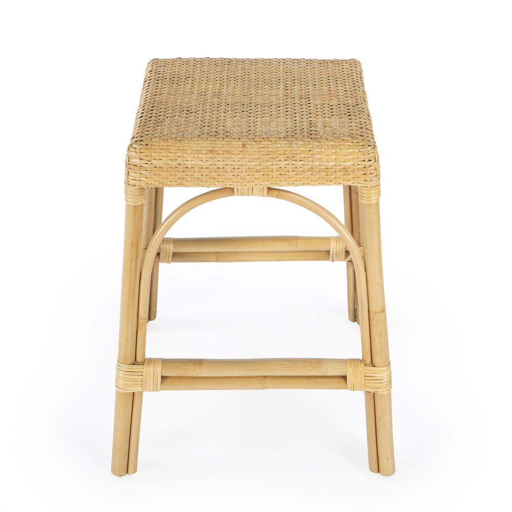 Robias Rectangular Rattan 24.5" Counter Stool, Natural. Picture 3