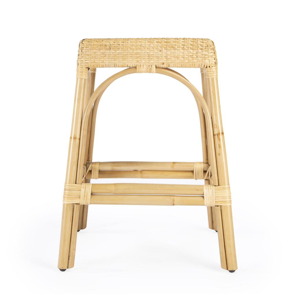 Robias Rectangular Rattan 24.5" Counter Stool, Natural. Picture 5