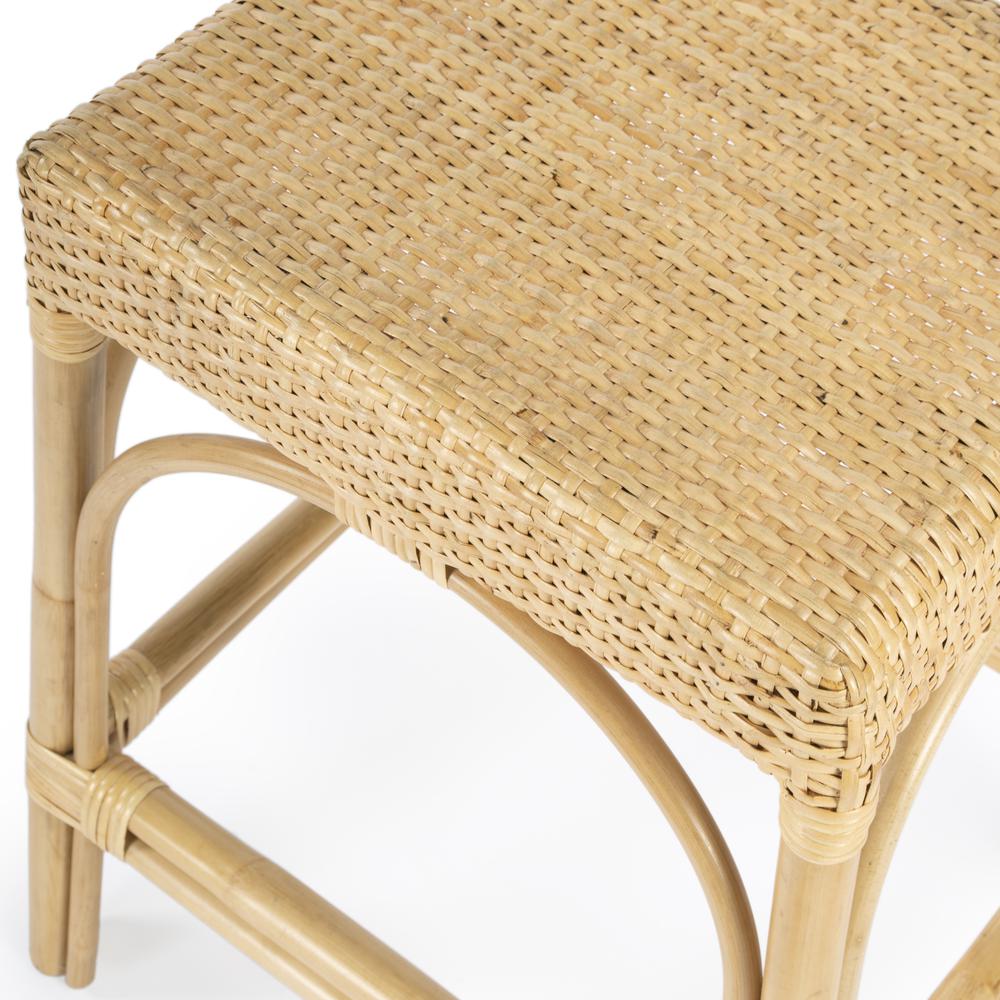 Robias Rectangular Rattan 24.5" Counter Stool, Natural. Picture 6