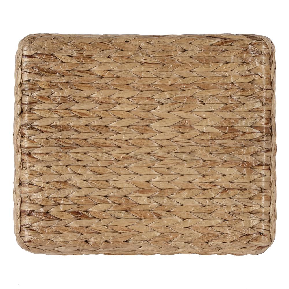 Robias 24.5" Rectangular Rattan and Water Hyacinth Counter Stool, Light Brown. Picture 4
