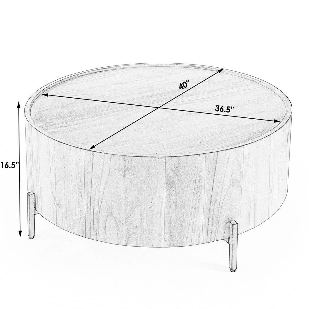 Tori Round Coffee Table, Medium Brown. Picture 6