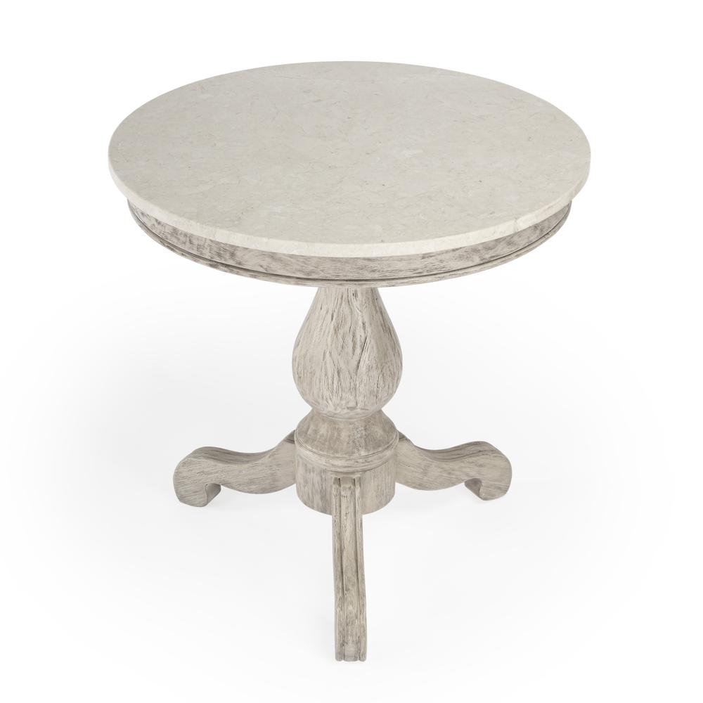 Danielle Marble 24" Pedestal Side Table, Gray. Picture 3