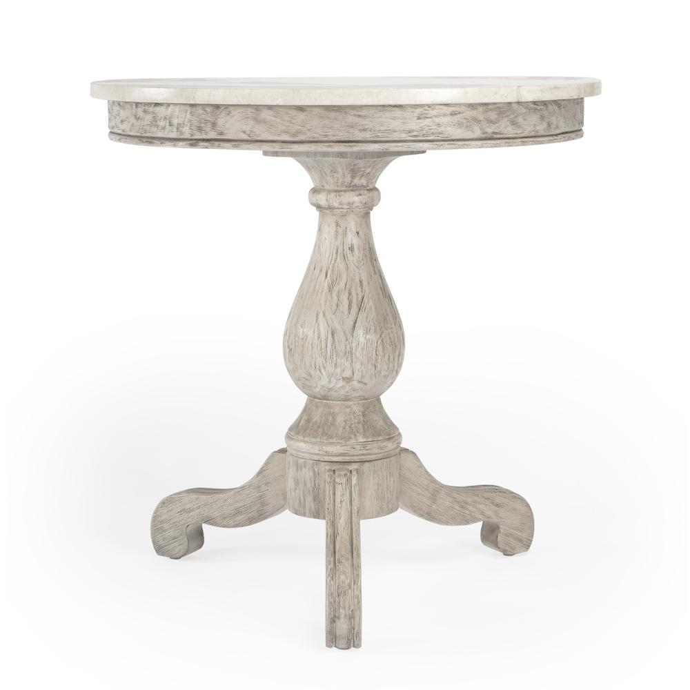 Danielle Marble 24" Pedestal Side Table, Gray. Picture 4
