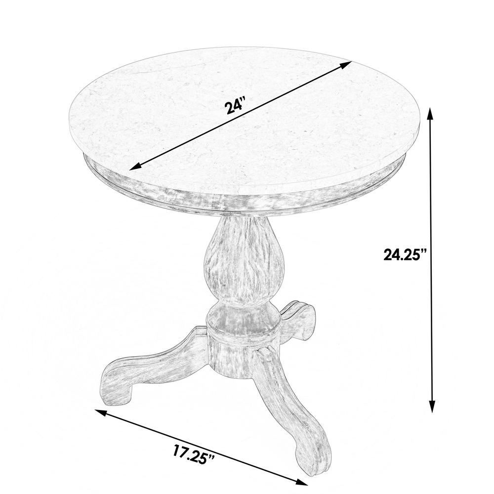 Danielle Marble 24" Pedestal Side Table, Gray. Picture 8