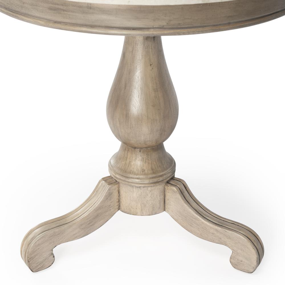 Danielle Marble 24" Pedestal Side Table, Tan/Beige. Picture 5