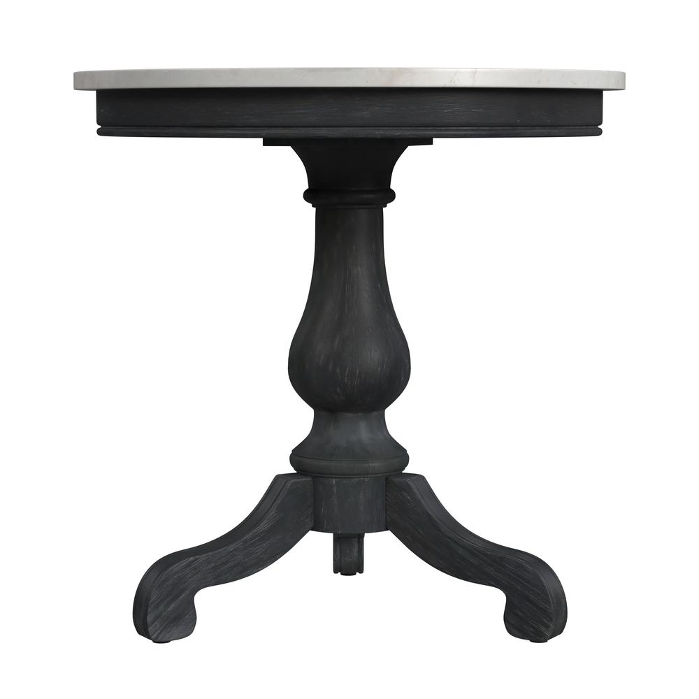 Danielle Marble 24" Pedestal Side Table, Black. Picture 2