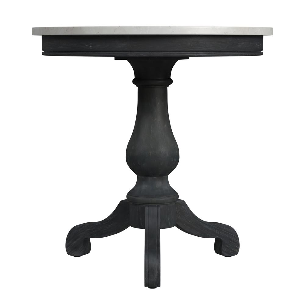 Danielle Marble 24" Pedestal Side Table, Black. Picture 3