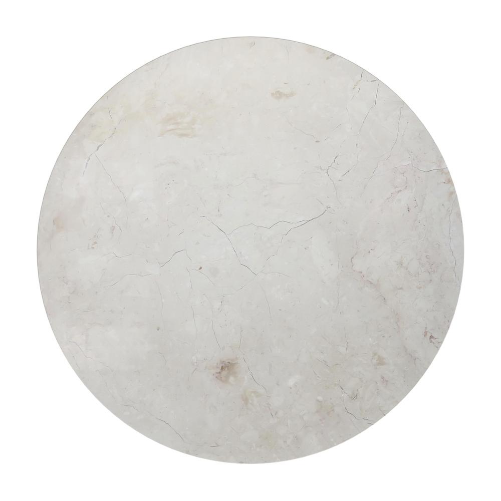 Danielle Marble 24" Pedestal Side Table, Black. Picture 4