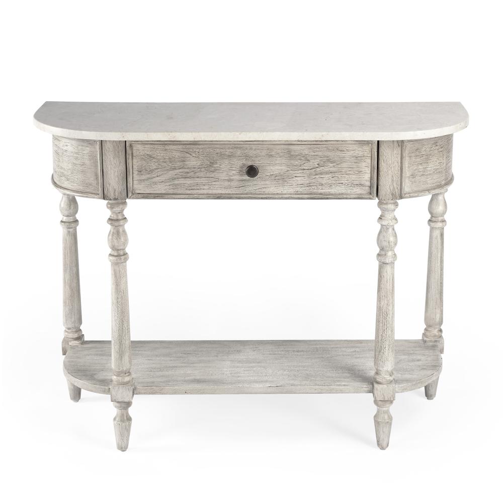 Danielle Marble 40" one- drawer Console Table, Gray. Picture 3
