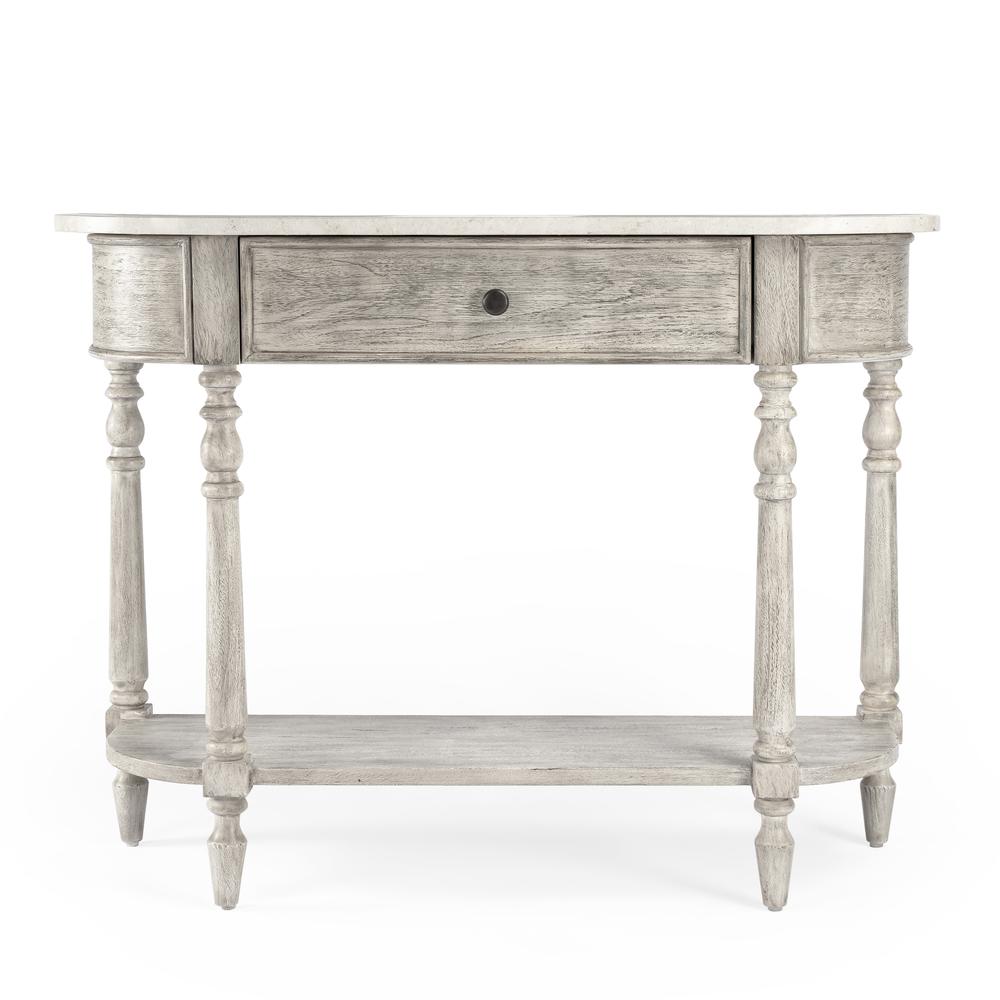 Danielle Marble 40" one- drawer Console Table, Gray. Picture 4