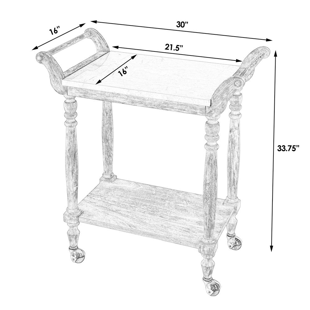 Danielle Marble Bar Cart, Gray. Picture 7