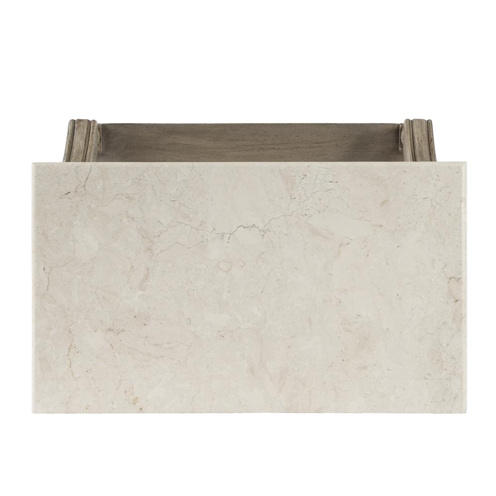 Mabel Marble 1 drawer Nightstand, Gray. Picture 8