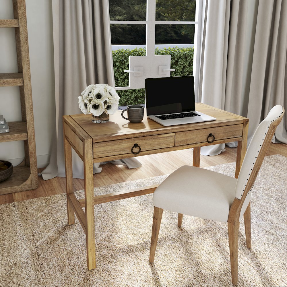 Lark Natural Wood Desk, Light Brown. Picture 9