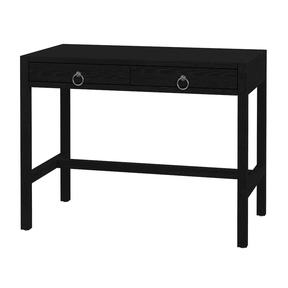 Lark 40 in. W Rectangular Wood 2 Drawer Writing Desk, Black. Picture 1