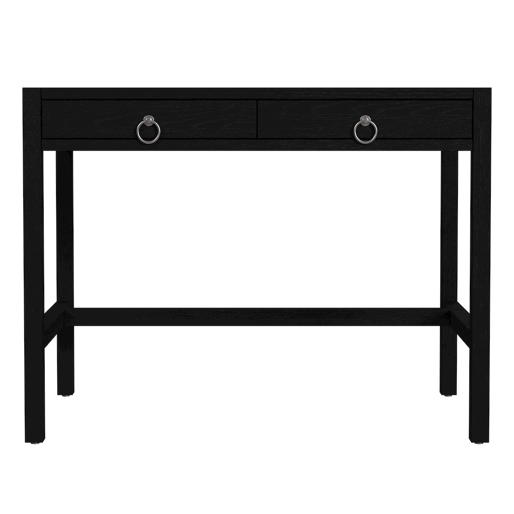 Lark 40 in. W Rectangular Wood 2 Drawer Writing Desk, Black. Picture 4