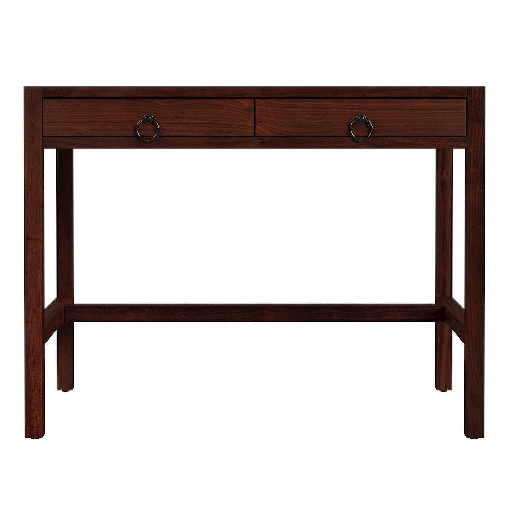 Lark 40 in. W Rectangular Wood 2 Drawer Writing Desk, Medium Brown. Picture 4