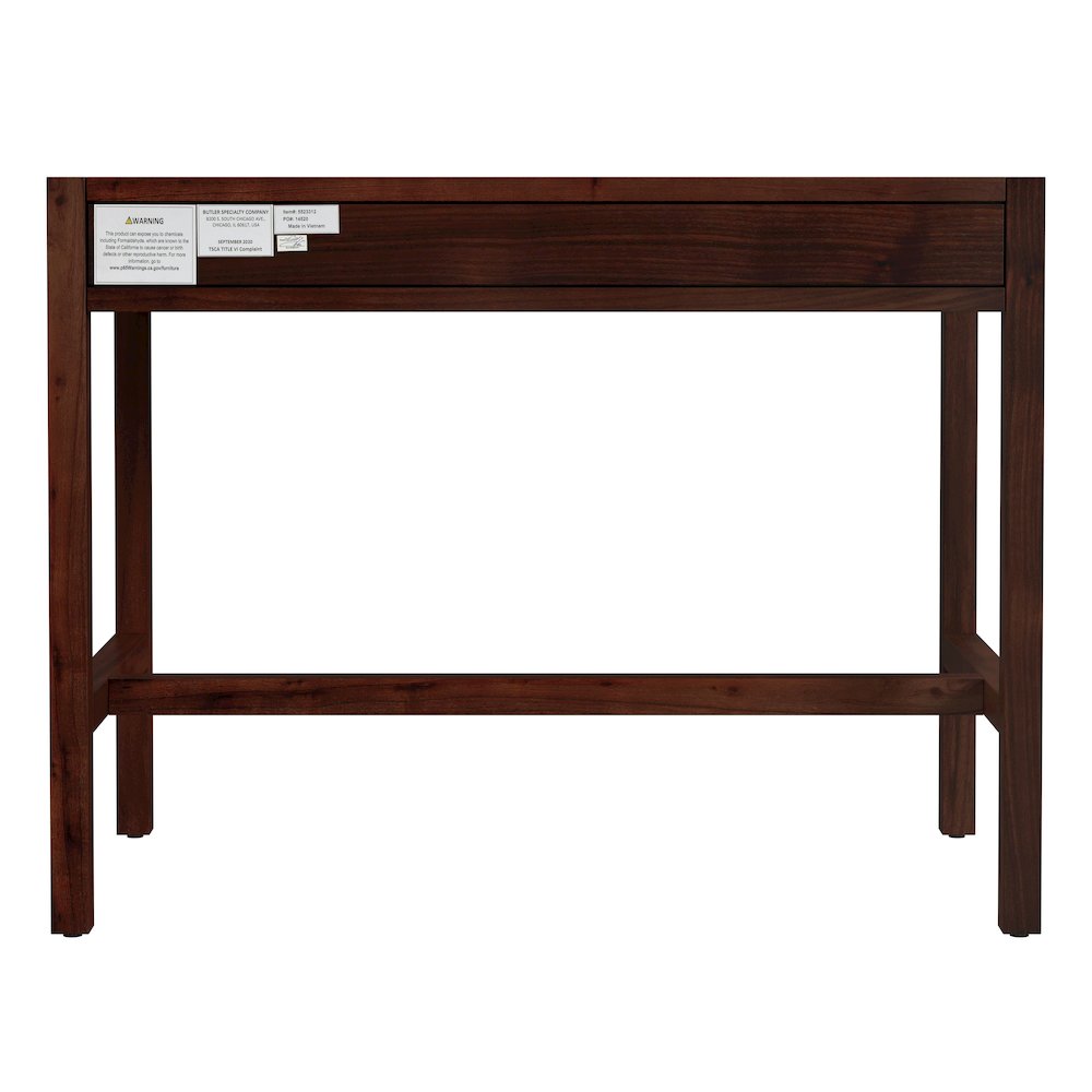 Lark 40 in. W Rectangular Wood 2 Drawer Writing Desk, Medium Brown. Picture 6