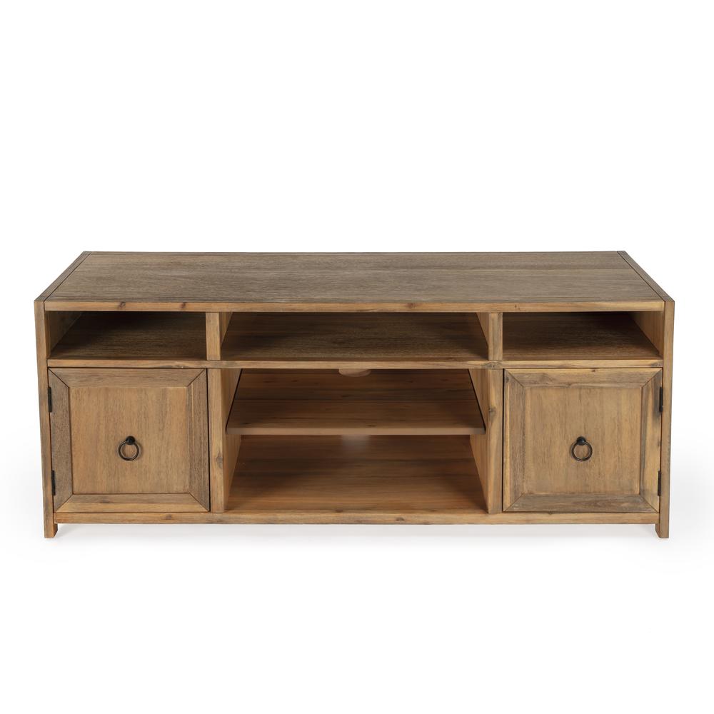 Lark Wood 65" TV Stand with Storage, Light Brown. Picture 4
