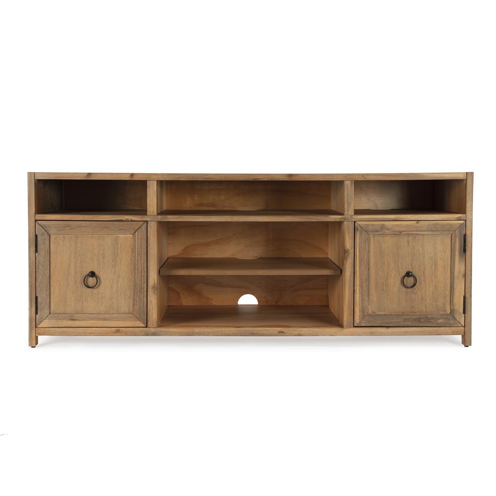 Lark Wood 65" TV Stand with Storage, Light Brown. Picture 5