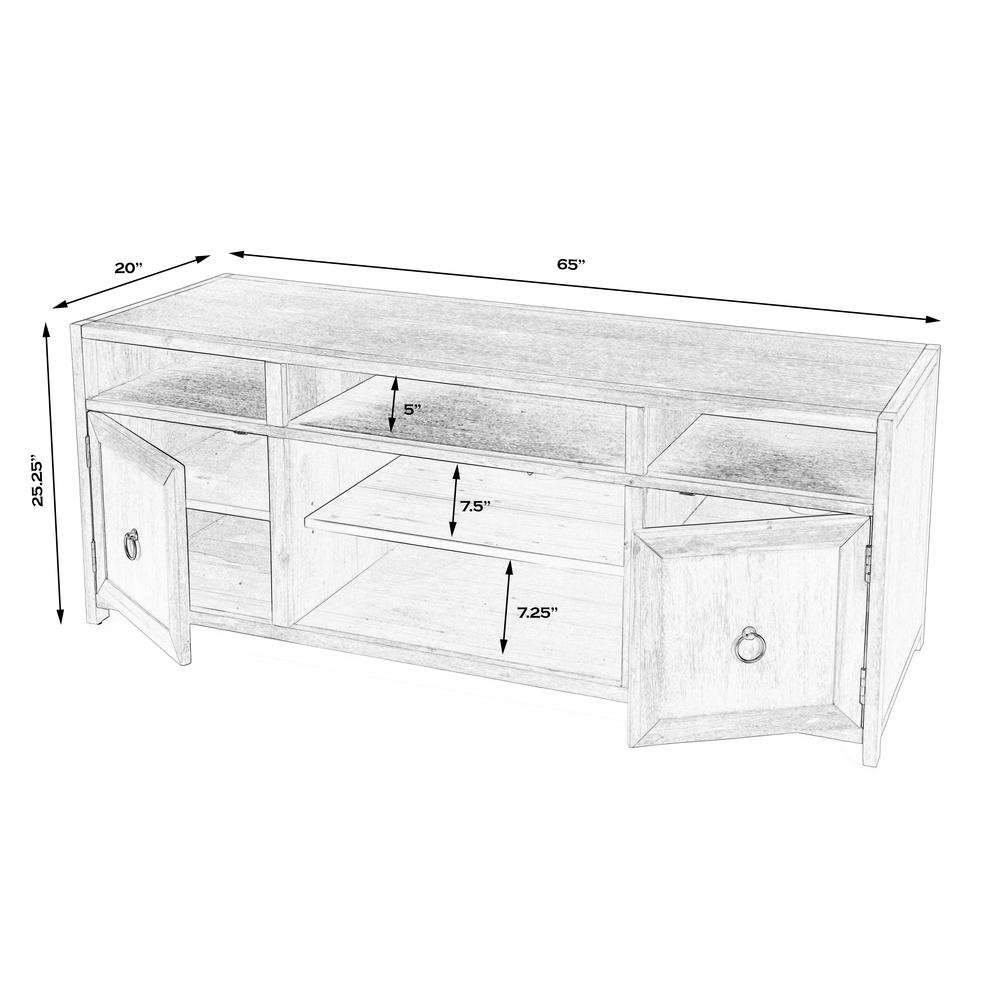 Lark Wood 65" TV Stand with Storage, Light Brown. Picture 10