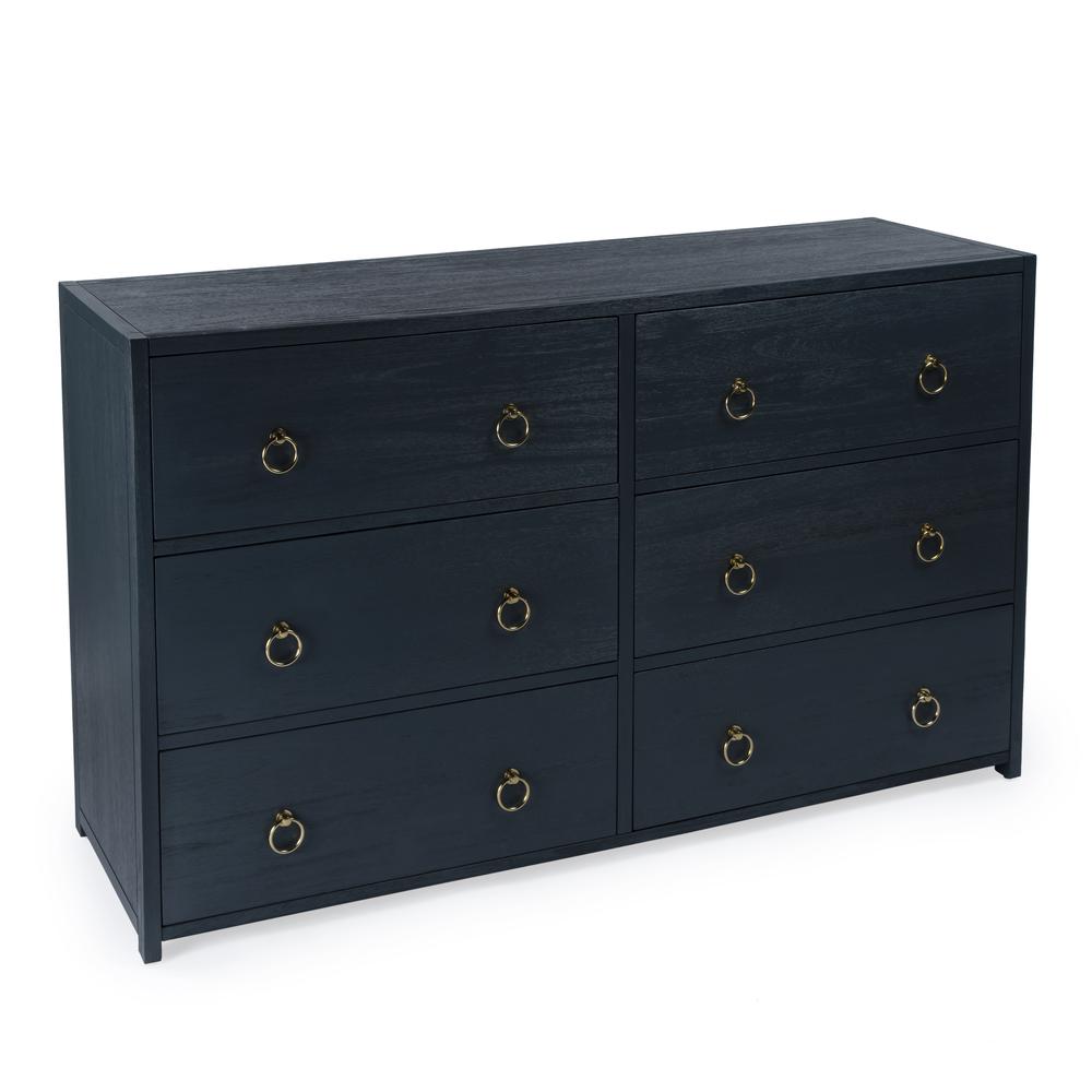 Lark 6 Drawer Dresser, Navy Blue. Picture 1