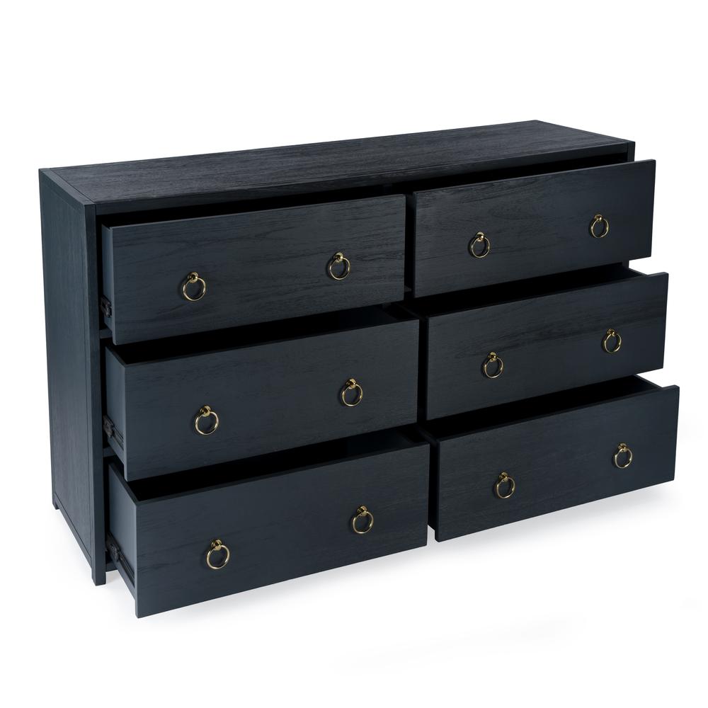 Lark 6 Drawer Dresser, Navy Blue. Picture 2