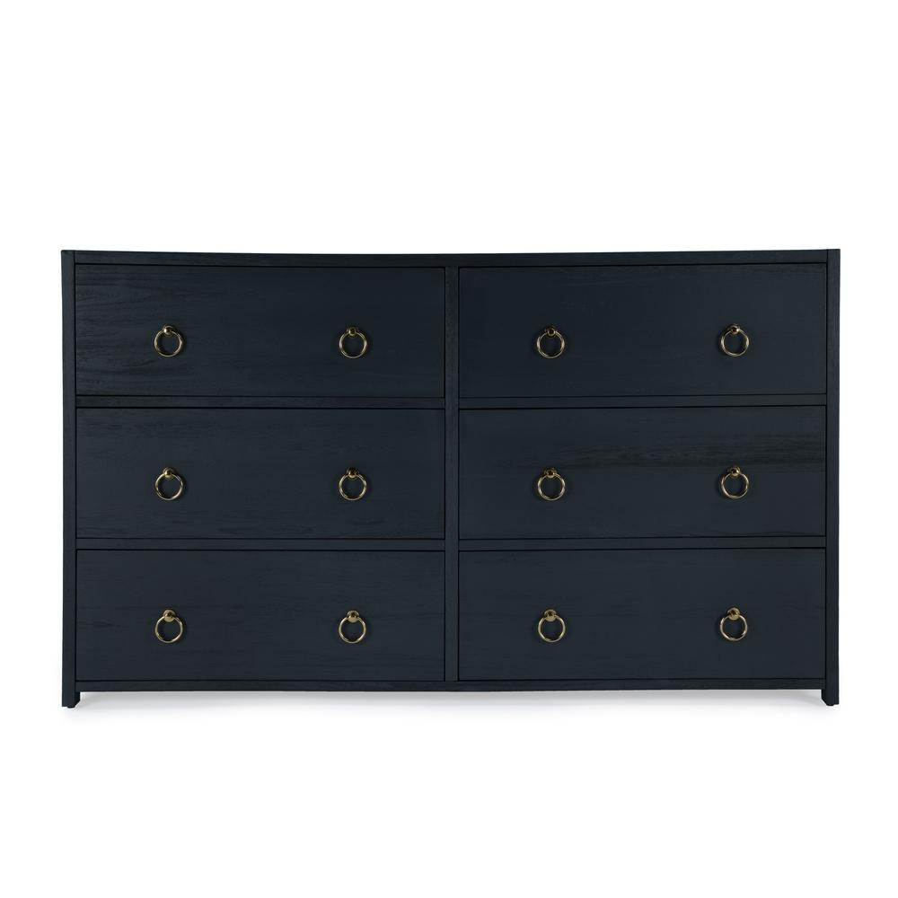 Lark 6 Drawer Dresser, Navy Blue. Picture 3