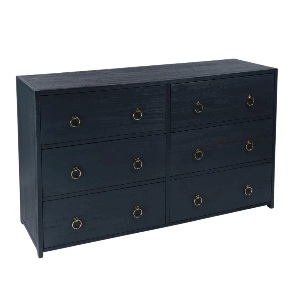 Navy Wood Dresser – 6 Drawer Dresser for Kids Bedroom or Guest Room. Picture 1