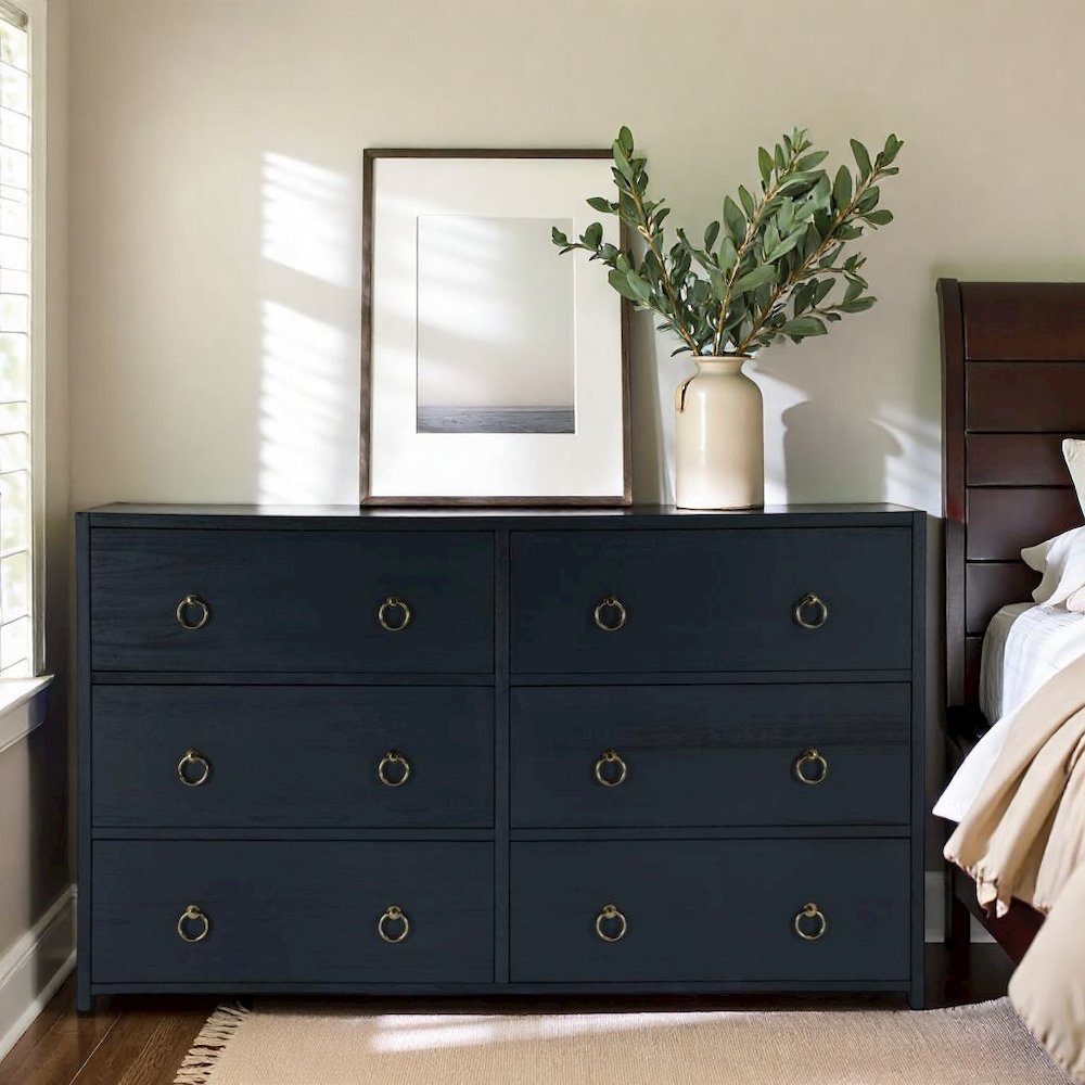Navy Wood Dresser – 6 Drawer Dresser for Kids Bedroom or Guest Room. Picture 2