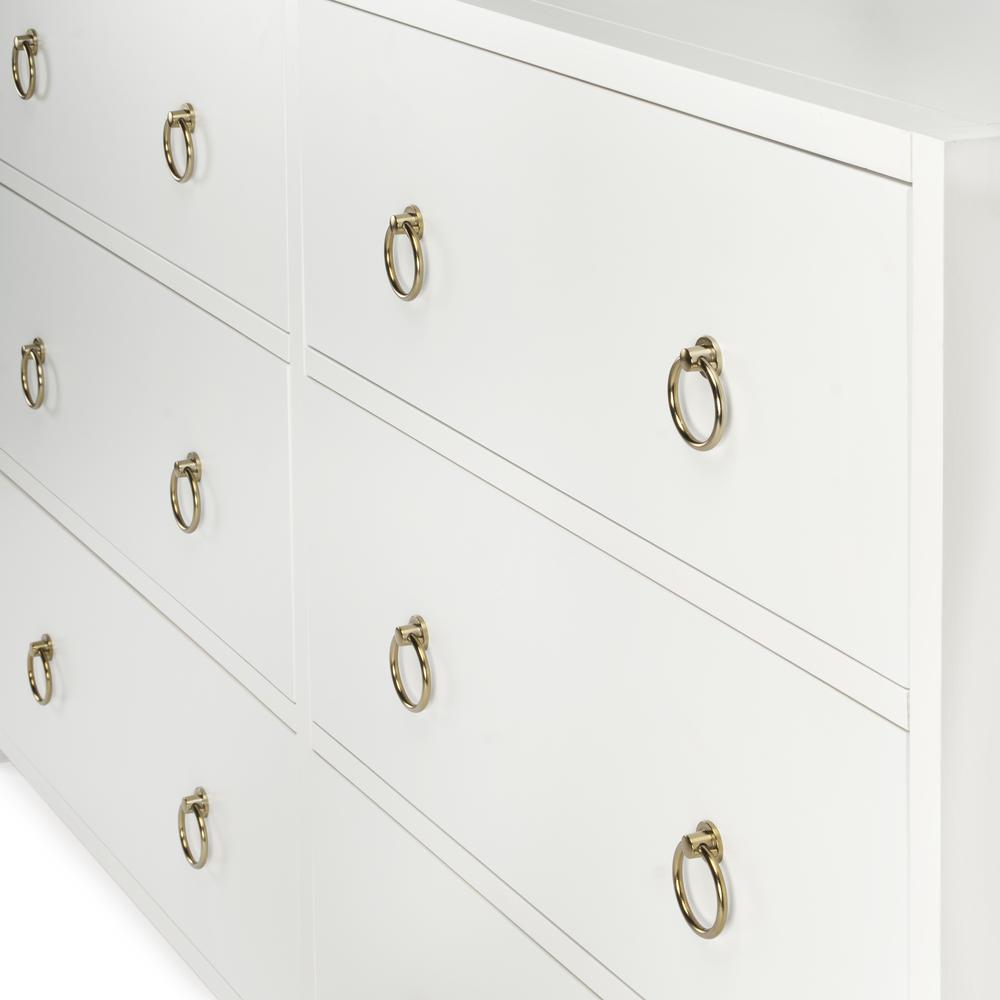 Lark 6 Drawer Dresser, White. Picture 4
