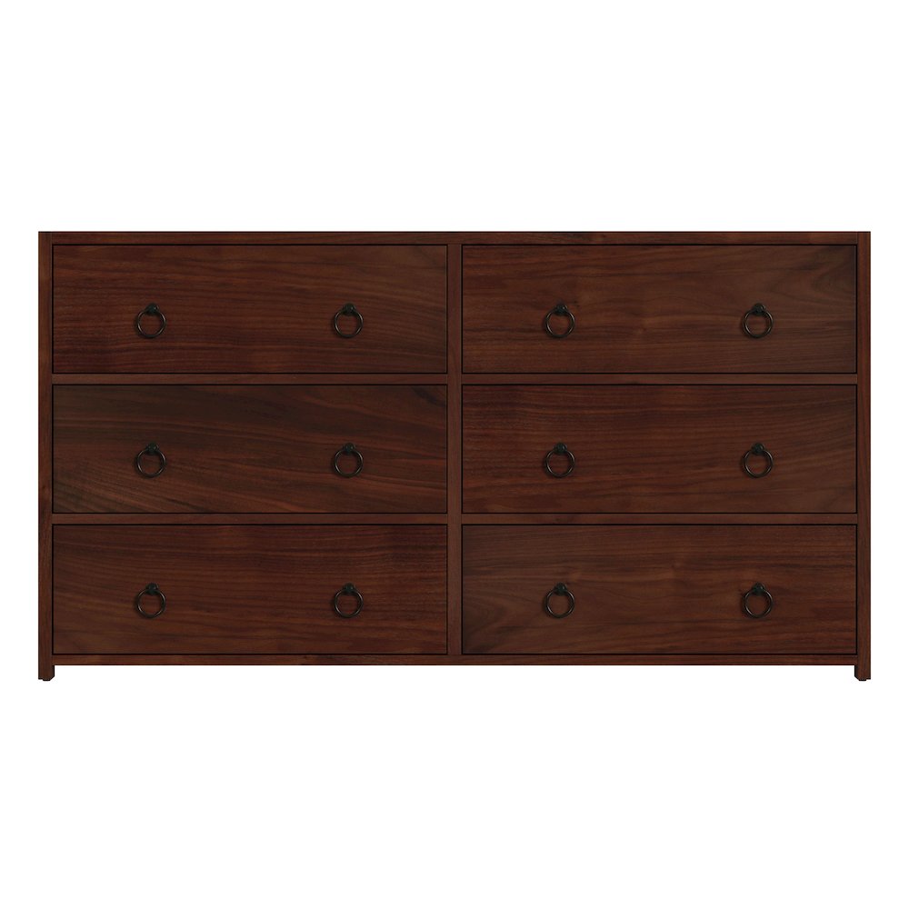 Lark 60 in. W Rectangular Wood 6 Drawer Dresser, Medium Brown. Picture 4