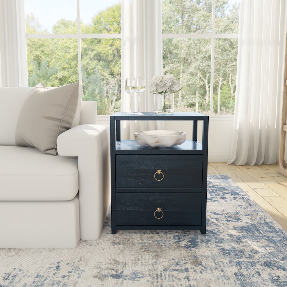 Lark Nightstand, Navy Blue. Picture 10