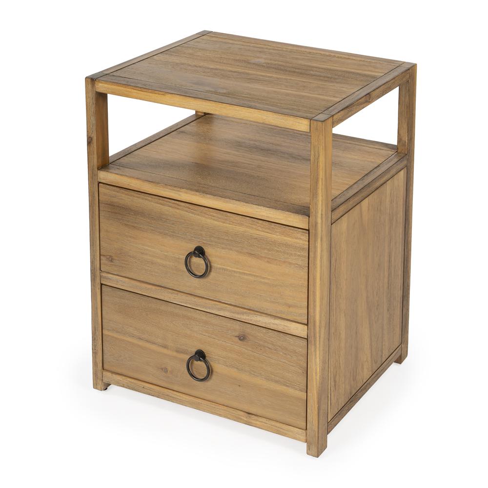 Lark Natural Wood Nightstand, Light Brown. Picture 1