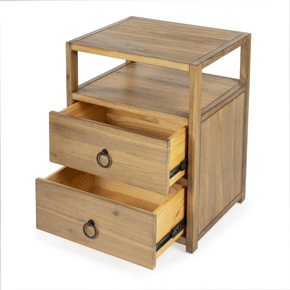 Lark Natural Wood Nightstand, Light Brown. Picture 2