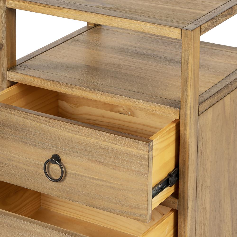 Lark Natural Wood Nightstand, Light Brown. Picture 8