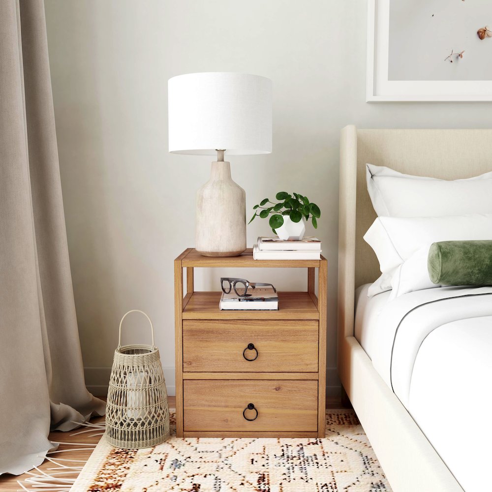 Lark Natural Wood Nightstand, Light Brown. Picture 11