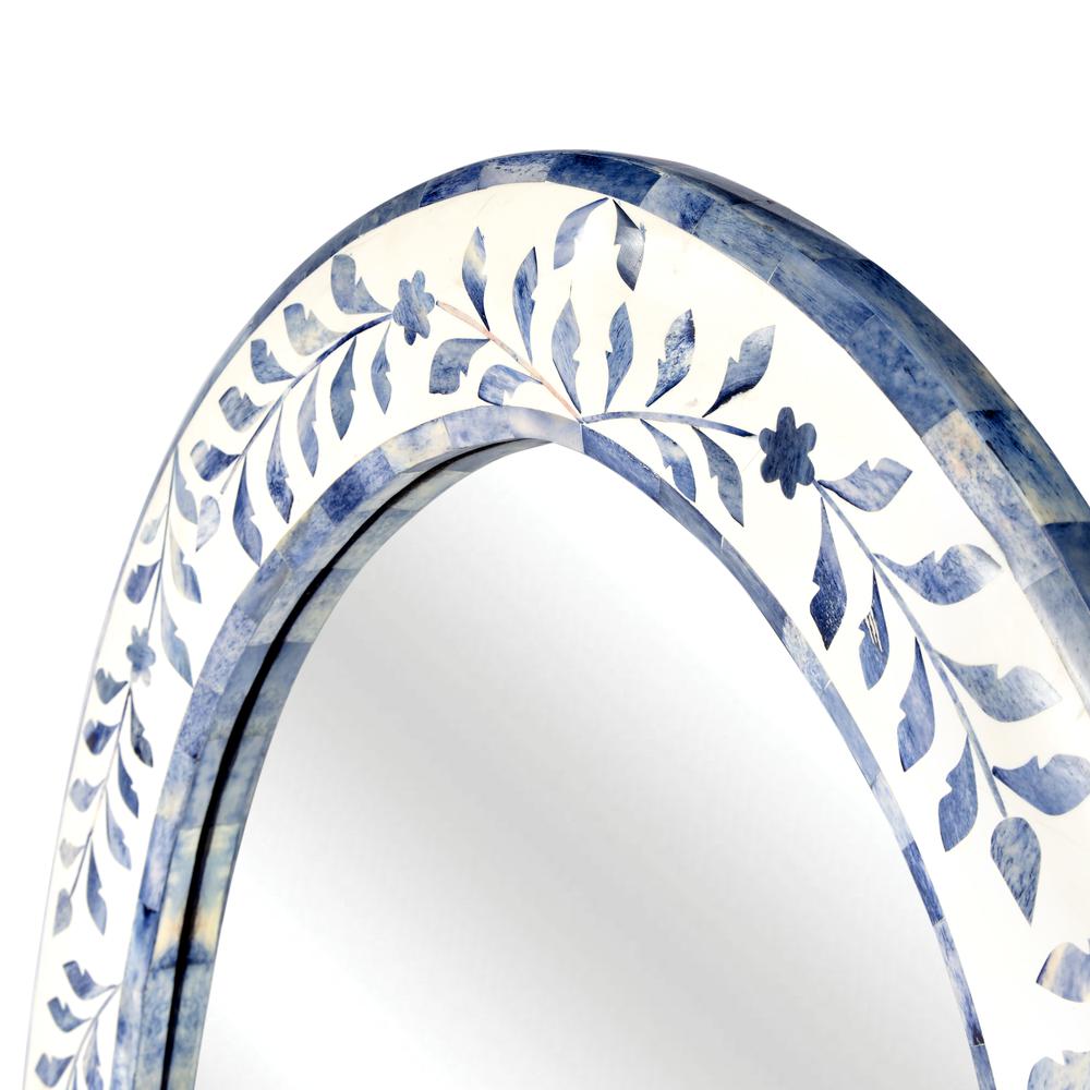 Trubadur Bone Inlay Wall Mirrored, White and Blue. Picture 4
