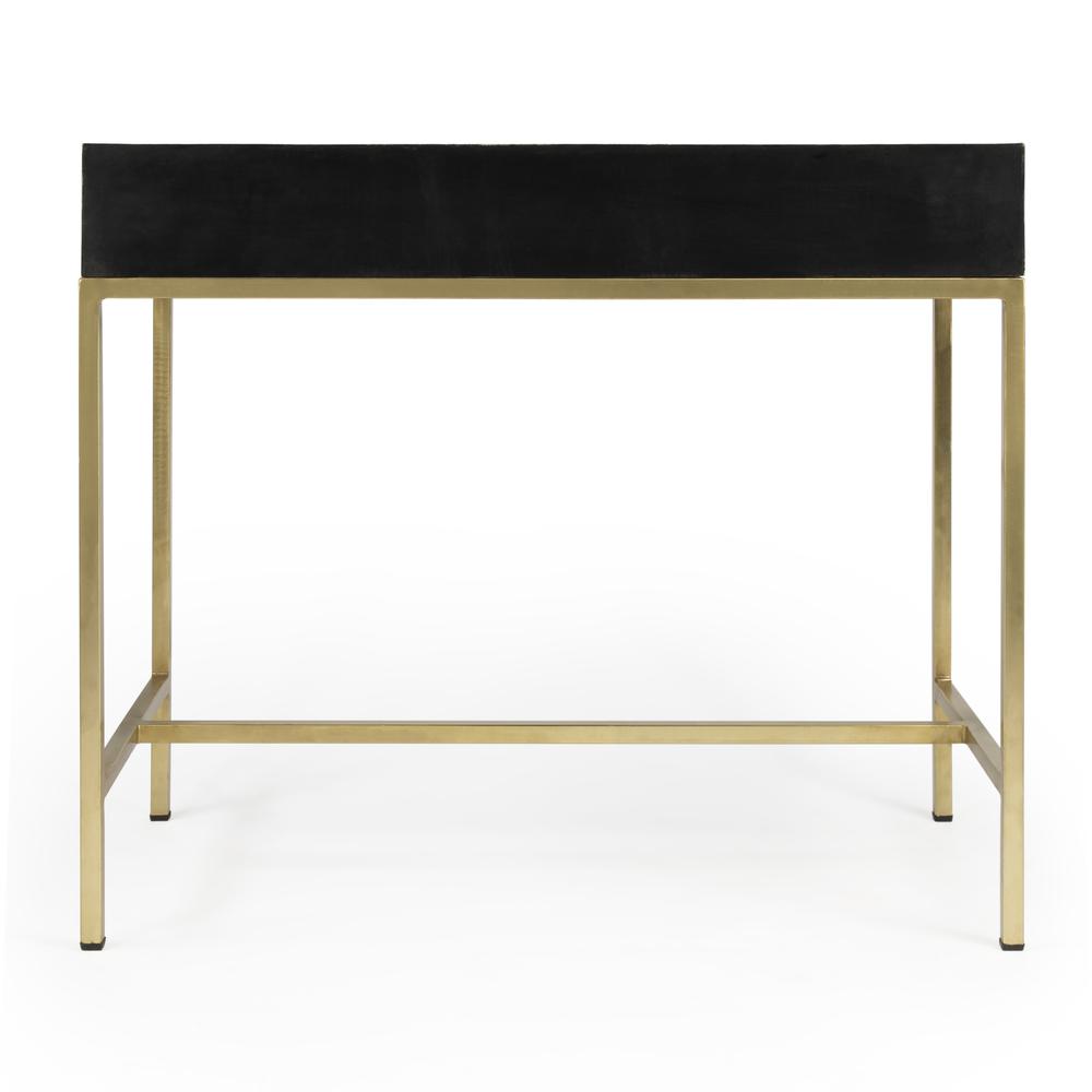 Perilla  Bone Inlay Writing Desk, Black and White, Gold. Picture 7