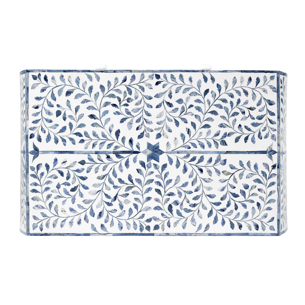 Trubadur and Bone Inlay 3 Drawer Chest, White and Blue. Picture 7