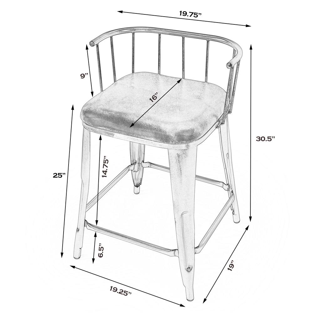 Coriander Iron & Leather 25" Counter Stool, Multi-Color. Picture 8