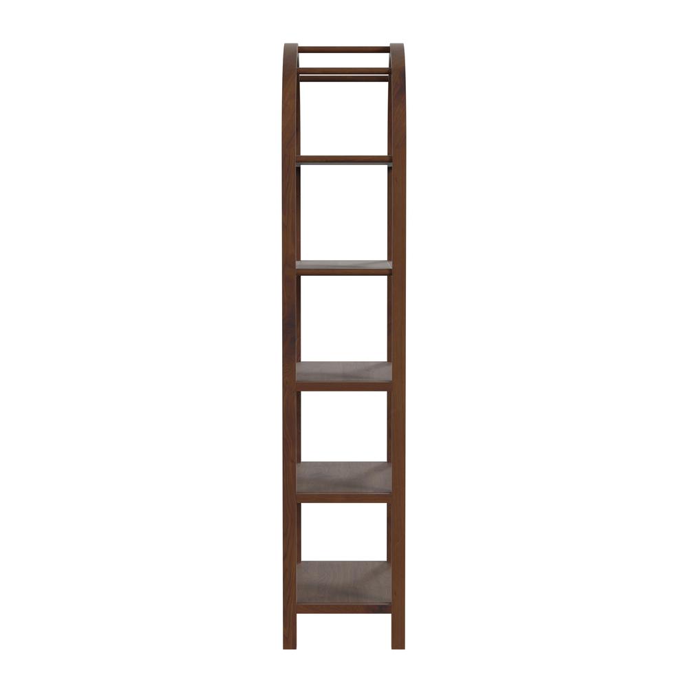 Hanover Arched 5 Tier  Etagere Bookcase, Medium Brown. Picture 3