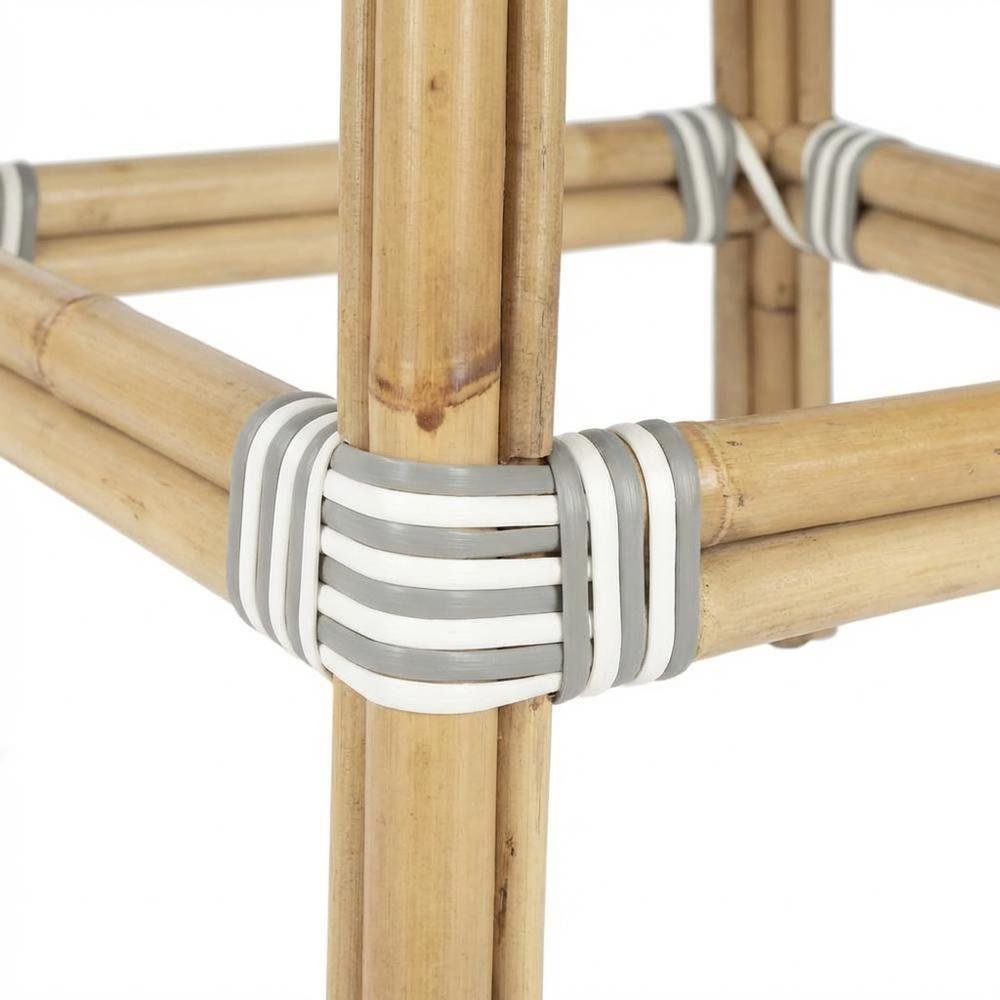 Rattan Counter Stool with Footrest, Coastal Bar Stool for Kitchen Dining Room. Picture 7