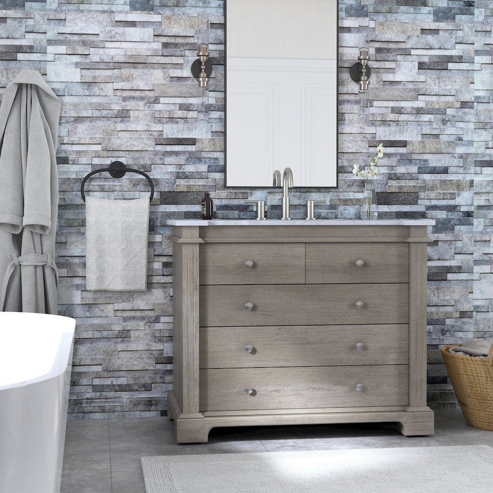 Rachelle 42 in. W Single Bathroom Vanity Set, Gray. Picture 7