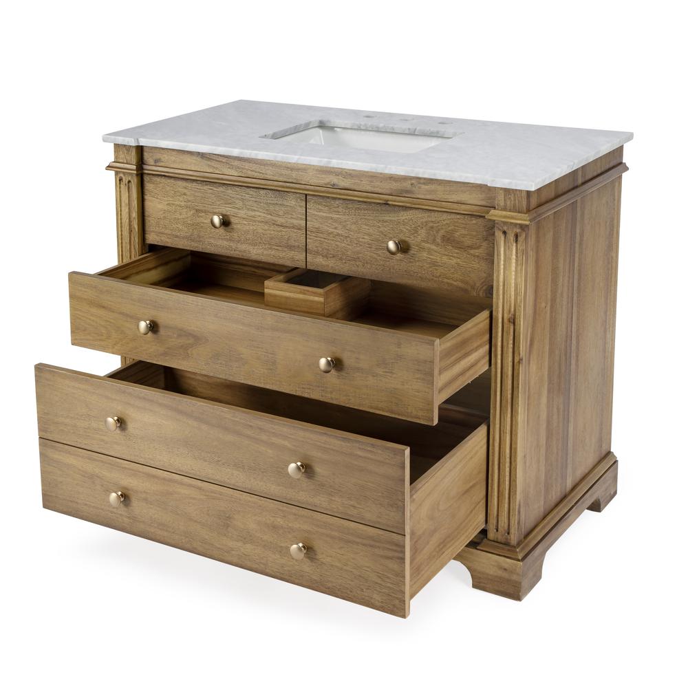 Rachelle 42 in. W Single Bathroom Vanity Set, Light Brown. Picture 2