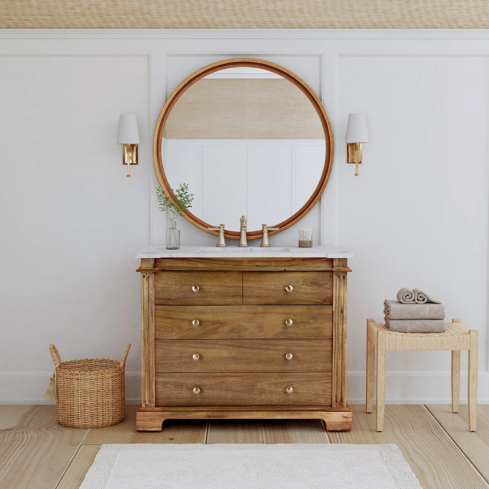 Rachelle 42 in. W Single Bathroom Vanity Set, Light Brown. Picture 8