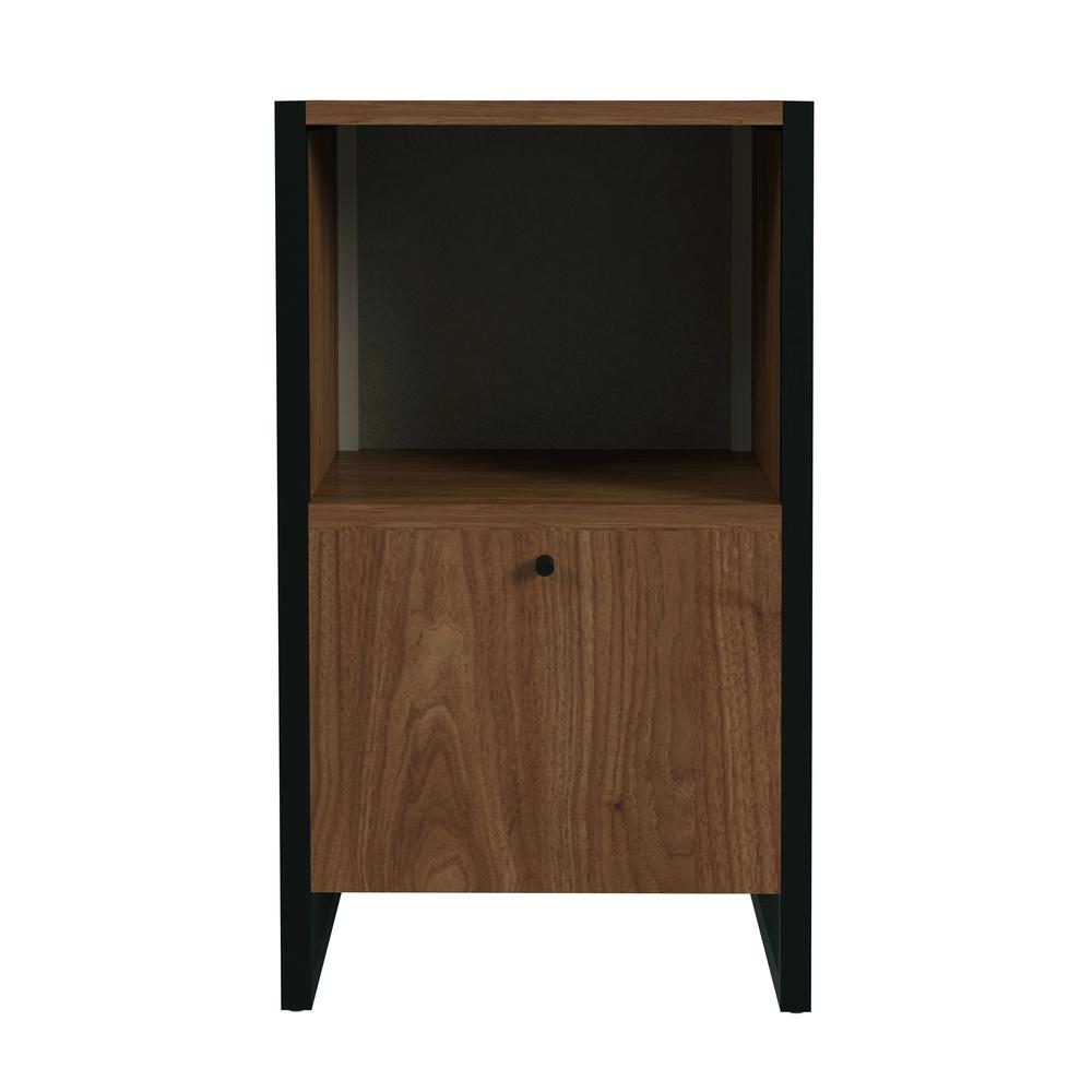 Drake One Drawer File Cabinet with Storage, Medium Brown. Picture 2