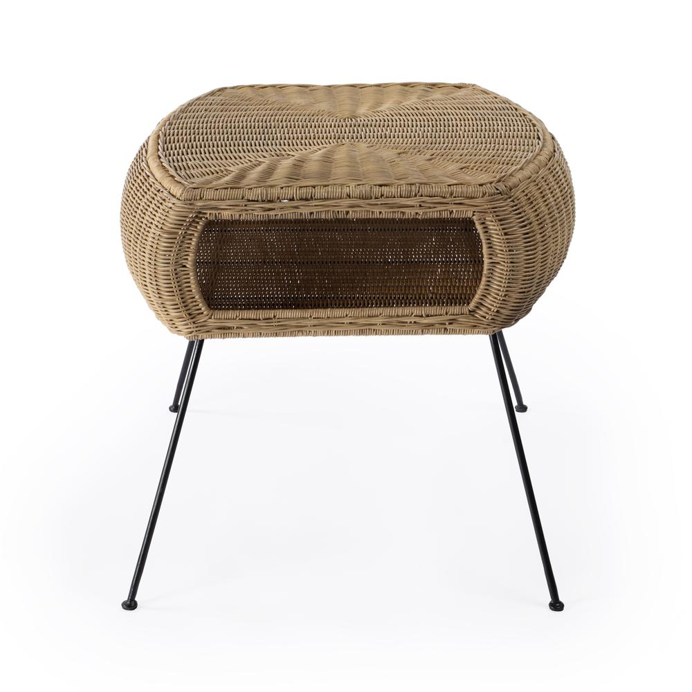 Coralitta Rattan End Table, Light Brown. Picture 2